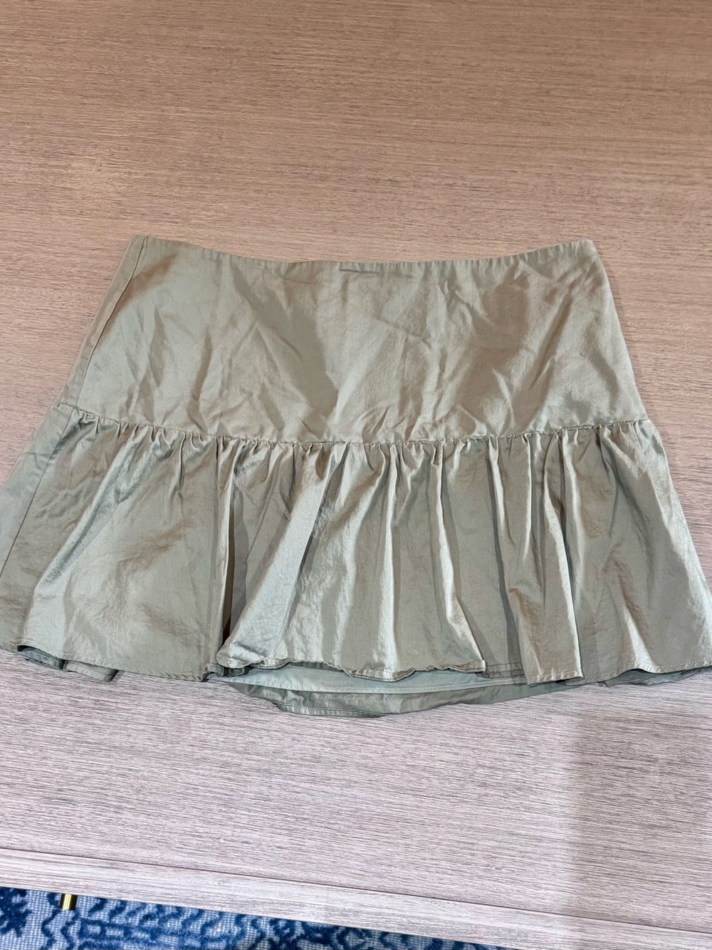 Reitmans Olive Green Ruffle Mini Skirt